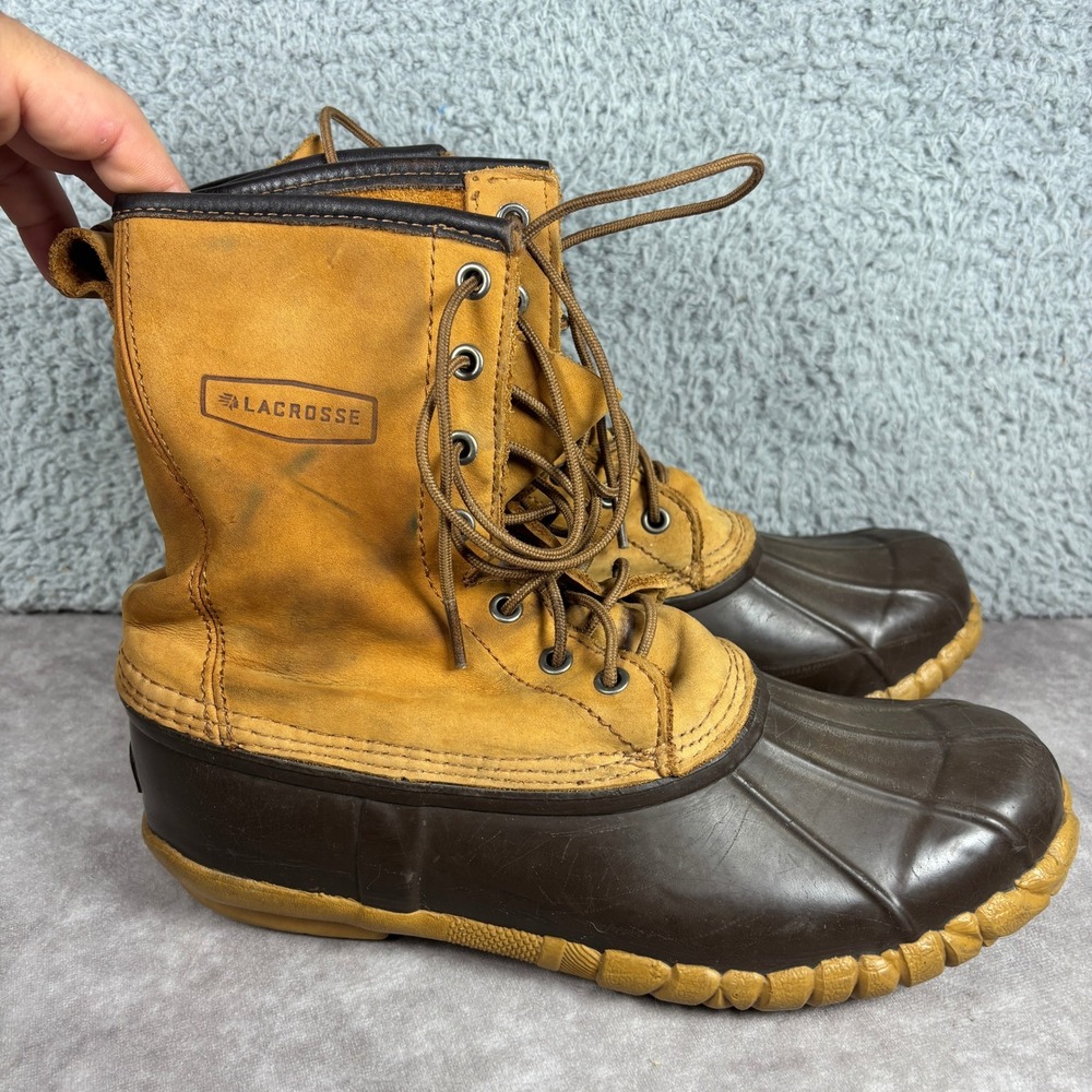 Lacrosse Uplander II Boots Mens 8 Brown Tan Duck Boot Waterproof Leather 273122